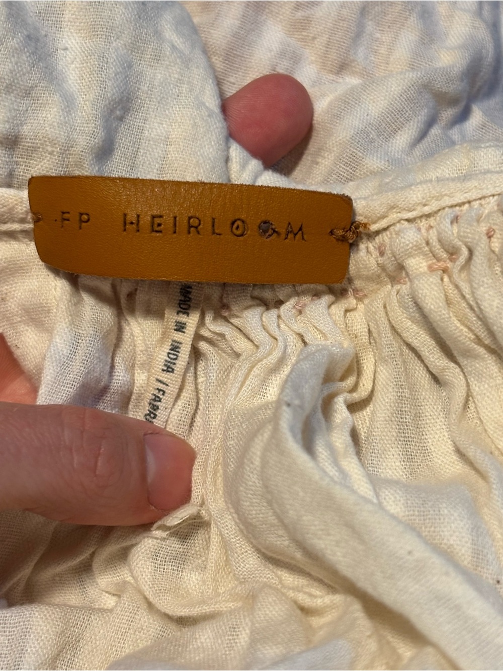 Free people heirloom Boho Embroidered Cream Peplum Tank Top crop - Picture 6 of 7
